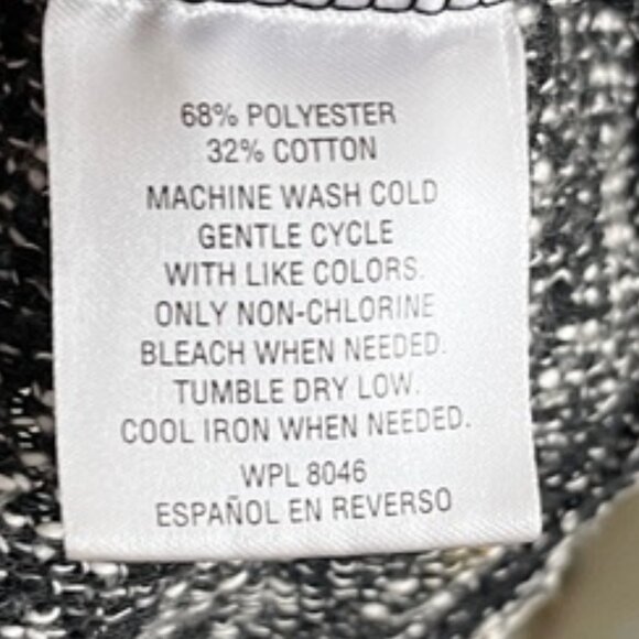 Style & Co. Black and White Knit Zip Front Hooded Cardigan - Picture 9 of 9